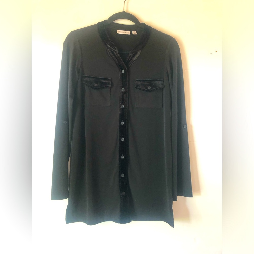 Susan Graver Women’s XXS Blouse Holiday Winter Concert Comfort Career Chic